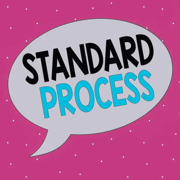 手書きテキスト書き込み標準プロセス。コンセプトは、最終製品品質と一致するように作られたルールを意味します。. — ストック写真