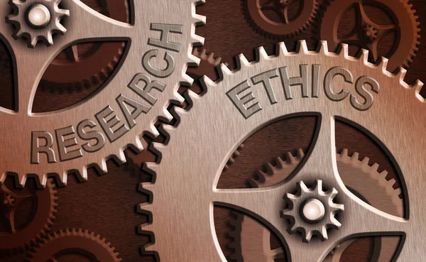 Kézírás szövegírás Kutatási etika. A felvetett etikai kérdések elemzése iránt érdeklődő fogalom . — Stock Fotó