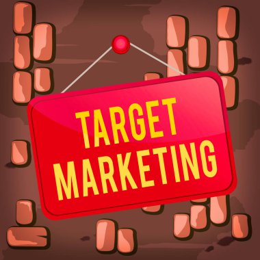 Kelime yazma, hedef pazarlama. Seyirci hedefi için iş konsepti Seçili müşteriler Renkli hatırlatma panosu boş alanı hatırlatan reklamlar arkaplan dikdörtgeni.