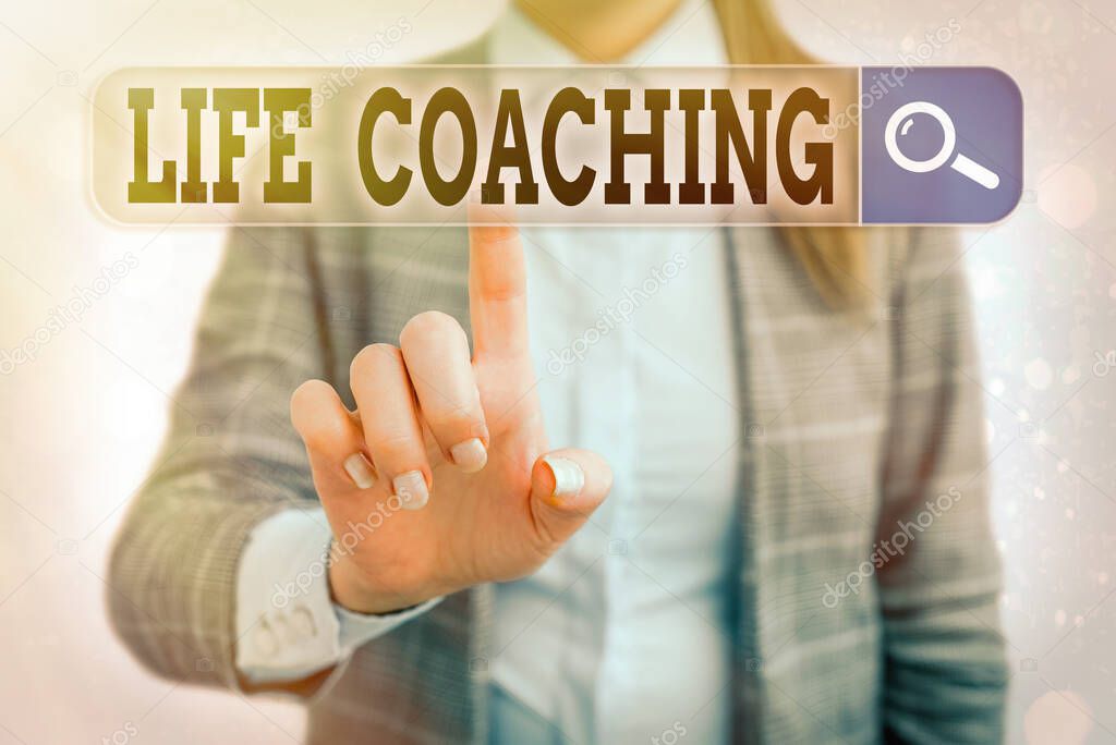 Handwriting text writing Life Coaching. Concept meaning Improve Lives by Challenges Encourages us in our Careers.