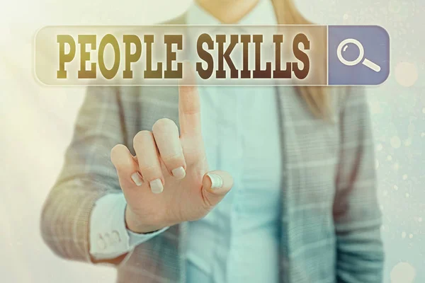 Handschrift tekst schrijven People Skills. Concept betekenis Get along goed Effectieve communicatie Rapport Aanpak. — Stockfoto