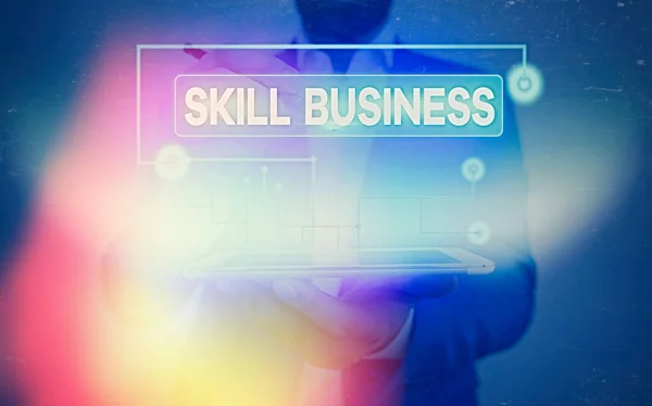 Scrittura concettuale a mano che mostra Skill Business. Business photo showcase Capacità di gestire le imprese Competenze intellettuali . — Foto Stock