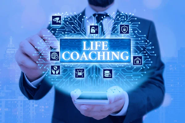 Handwriting text Life Coaching. Concept meaning Improve Lives by Challenges Encourages us in our Careers.