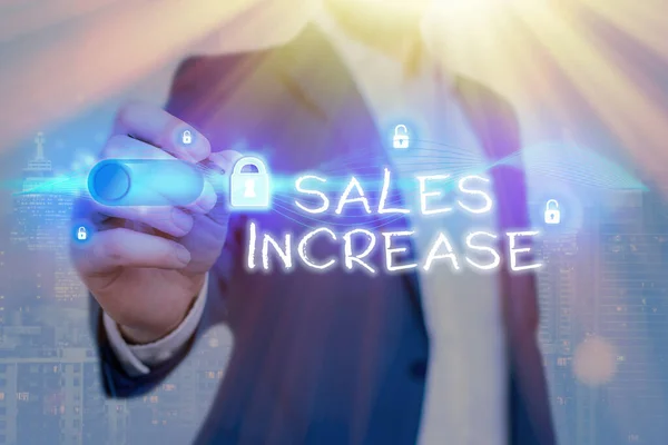 Word scrittura di testo Aumentare le vendite. Concetto di business per far crescere il tuo business trovando modi per aumentare le vendite . — Foto Stock