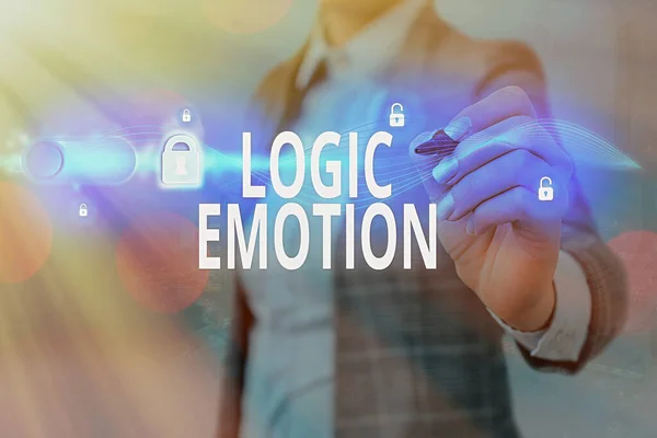 Logic Emotionを示すメモを書く。自分を尊重する気持ちになった不快な気持ちを紹介するビジネス写真｜合理的な心. — ストック写真