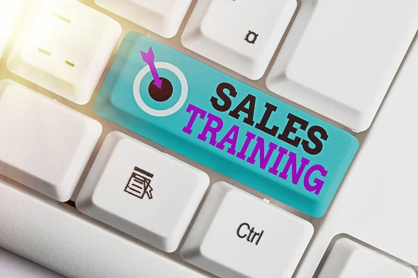 Schreiben Notiz zeigt Sales Training. Business-Foto zeigt Action Selling Market Overview Persönliche Entwicklung. — Stockfoto