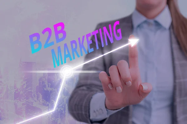 Signo de texto que muestra marketing B2B. Foto conceptual Sociedades Empresas Cadena de Suministro Fusión Plomo Revender . — Foto de Stock