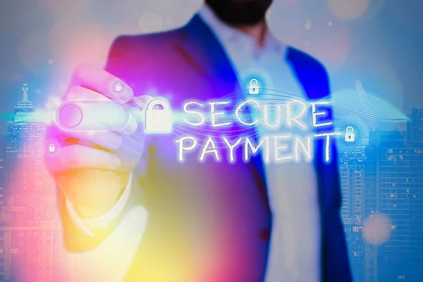 Word writing text Secure Payment. Business concept for Security of Payment refers to ensure of paid even in dispute.