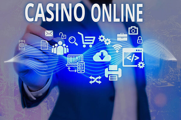 Word writing text Casino Online. Business concept for Computer Poker Game Gamble Royal Bet Lotto High Stakes.