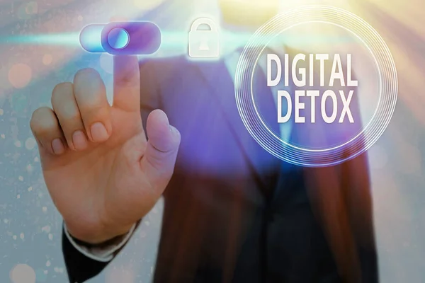 Conceptueel handschrift met digitale Detox. Zakelijke fototekst vrij van elektronische apparaten Koppel de stekker weer los. — Stockfoto