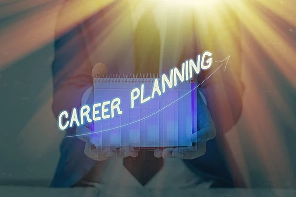 Rédaction conceptuelle montrant la planification de carrière. Texte de la photo d'affaires Planifiez stratégiquement vos objectifs de carrière et votre réussite professionnelle . — Photo