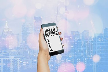 Merhaba October yazan el yazısı. Kavram anlamı Son Çeyrek 10. Ay 30 Gün Sezon Karşılaması.