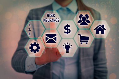 Risk Sigortası 'nı gösteren kavramsal el yazısı. İş fotoğrafı gösterimi Yükümlülük sigortasına karşı Kayıp Zararı olasılığı.