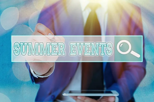 Word writing text Summer Events. Geschäftskonzept für Festveranstaltungen, die im Sommer stattfinden. — Stockfoto