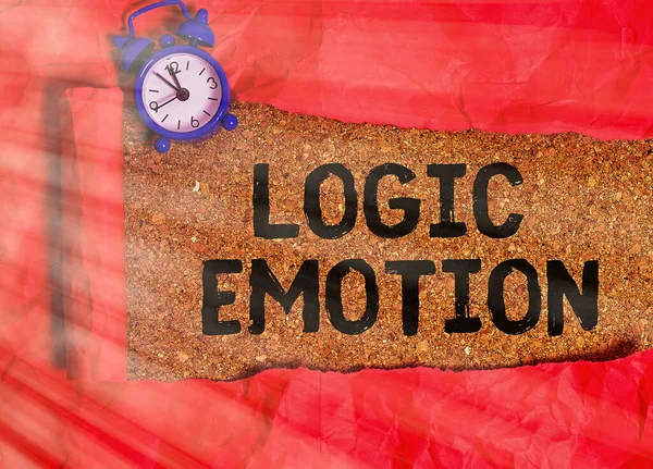 Logic Emotionを示すテキスト記号。概念的な写真不快な感情になって自己尊重合理的な心. — ストック写真