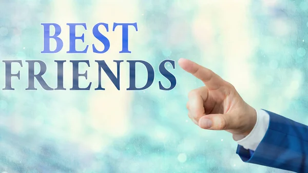 Rukopis Nejlepší přátelé. Pojem znamená "jedinec, kterého si ceníš víc než každého jiného".. — Stock fotografie