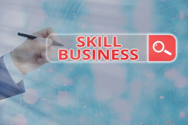 Yetenekli olduğunu gösteren kavramsal el yazısı. İş fotoğrafı metni iş girişimiyle ilgili entellektüel uzmanlık.