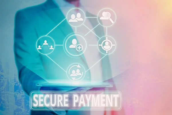 Handwriting text Secure Payment. Concept meaning Security of Payment refers to ensure of paid even in dispute.
