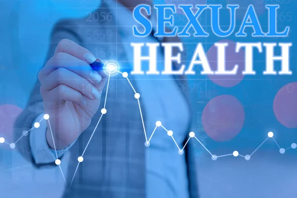 Fogalmi kézi írás, mutatja a szexuális egészség. Üzleti fénykép szöveg egészségesebb test kielégítő szexuális élet pozitív kapcsolatok. — Stock Fotó