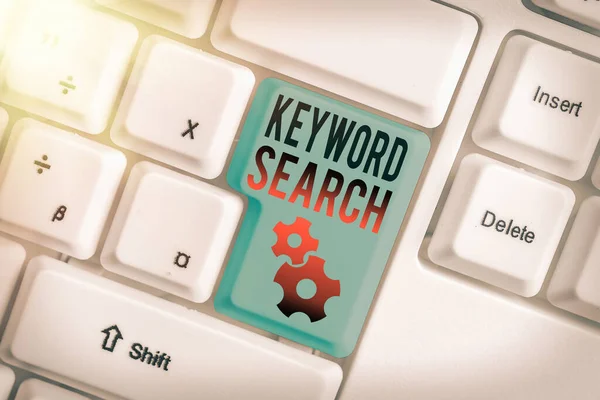 Word writing text Keyword Search. Geschäftskonzept zur Verwendung von Wort oder Begriff, um korrekt auszusehen. — Stockfoto