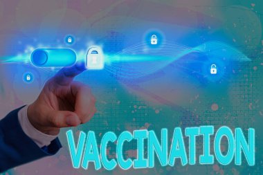 Aşıyı gösteren kavramsal el yazısı. Vücudu enfeksiyona karşı güçlendiren iş fotoğrafı metni tedavisi.