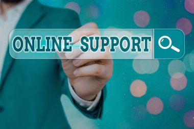 El yazısı metin Çevrimiçi Desteği. Kavram, müşterilerin şikayetleri için yardımcı olmak anlamına gelir Elektronik etkileşim.