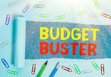 Kelime yazma Bütçesi Buster. Tasasız Harcamalar İçin İş Konsepti Gereksiz Alışverişler Gereksiz Harcamalar.