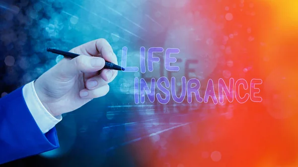 생명 보험을 보여 주는 문자 표지판. 합법적 인 사진 보상 사망 이익 또는 상해 매장 또는 의학적 권리. — 스톡 사진