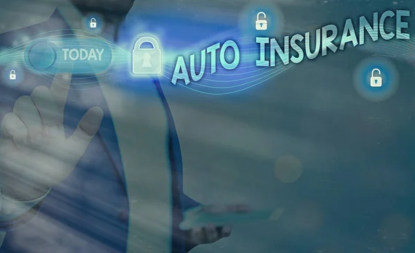 Handwriting text writing Auto Insurance. Concept meaning Protection against financial loss in case of accident.