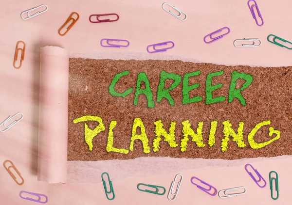 Handwriting text Career Planning. Concept meaning Strategically plan your career goals and work success.