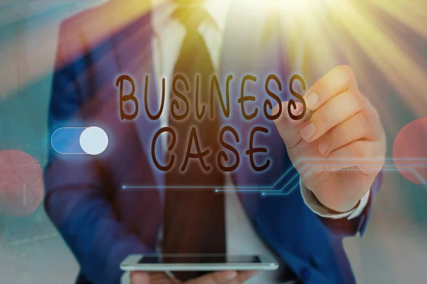 Schrijfbriefje met Business Case. Bedrijfsfoto presentatie voorstel onderneming mondelinge presentatie nieuwe taak. — Stockfoto