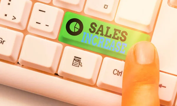 Handschrift tekst schrijven Sales Increase. Concept betekent Groei uw bedrijf door het vinden van manieren om de verkoop te verhogen. — Stockfoto