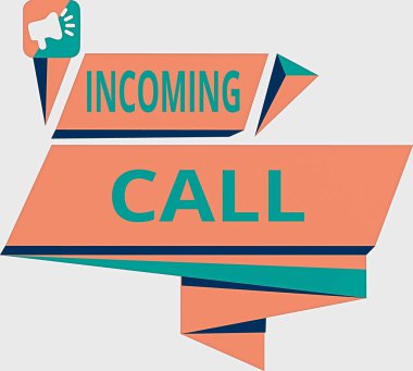 Gelen Arama 'yı gösteren kavramsal el yazısı. Gelen Gelen Arayan Arayan Numarayı gösteren iş fotoğrafı. Vidcall Vadrangular Abstrakt Şekil Uygulamalı Grafiksel Megafon.