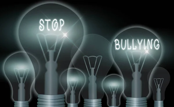 Escritura de texto a mano Stop Bullying. Concepto que significa Luchar y Eliminar este Comportamiento Agresivo Inaceptable . —  Fotos de Stock