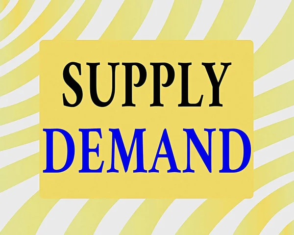 Word writing text Supply Demand. Business concept for Relationship between the amounts available and wanted Horizontal Rectangular Shape with Bended Corner Blank Four sides Figure.