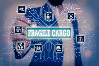 El yazısı metni Kırılgan Kargo. Kavram, dikkatli köpüklü Kırılabilir Kabza Cam Zararlı Ürünler.