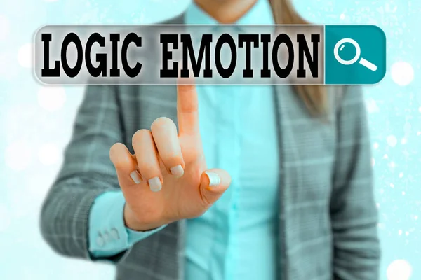 Kézírás szöveg írás Logic Emotion. Koncepció jelentése Kellemetlen érzések fordult Self Respect Ésszerű elme. — Stock Fotó