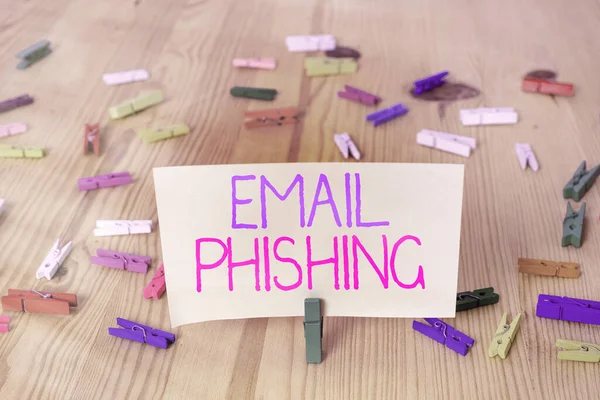 Signo de texto que muestra Email Phishing. Foto conceptual Emails que pueden enlazar a sitios web que distribuyen malware . — Foto de Stock