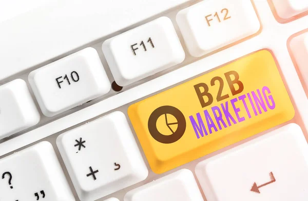Γραπτό σημείωμα που δείχνει το B2b μάρκετινγκ. Business photo showing Partnership εταιρείες Εφοδιαστική αλυσίδα Συγχώνευση οδηγεί μεταπωλούν. — Φωτογραφία Αρχείου