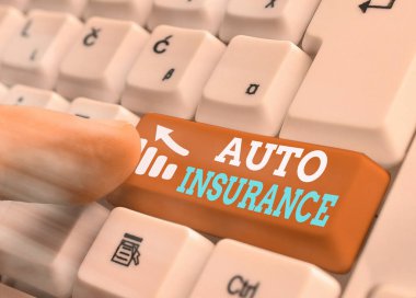 Sözcük yazma otomobil sigortası. Kaza durumunda mali kayıplara karşı korunma konsepti.