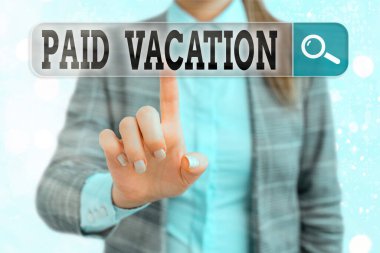 Handwriting text writing Paid Vacation. Concept meaning Sabbatical Weekend Off Holiday Time Off Benefits. clipart