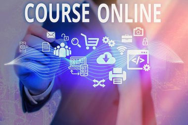 Kelime yazma kursu çevrimiçi. Elektronik Eğitim Uzaktan Çalışma Dijital Sınıfı için İş Konsepti.