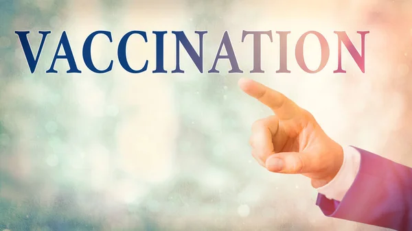 Handstilstext Vaccination. Begreppet betyder behandling som gör kroppen starkare mot infektion. — Stockfoto