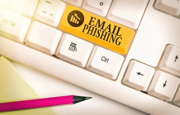 Fogalmi kézírás mutatja Email adathalászat. Üzleti fotó bemutató e-mailek, amelyek hivatkozhatnak a rosszindulatú programokat terjesztő weboldalakra. — Stock Fotó