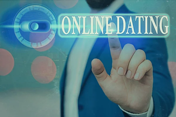 Kézírás szöveg Online Dating. Koncepció jelentése Keresése Párkereső Kapcsolatok eDating Video Chatting. — Stock Fotó