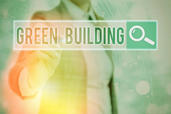 Scrittura di parole testo Green Building. Concetto di business per una struttura sostenibile sotto il profilo ambientale . — Foto Stock