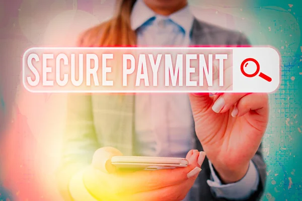 Text sign showing Secure Payment. Conceptual photo Security of Payment refers to ensure of paid even in dispute.