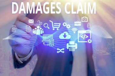 Kelime yazma tazminat talebi. Tazminat talebi için iş konsepti Sigorta Dosyası Giysisi.