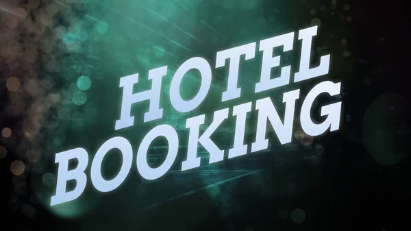 Textskylt som visar Hotel Booking. Konceptfoto Online reservationer Presidentsvit De Luxe Hospitality. — Stockfoto
