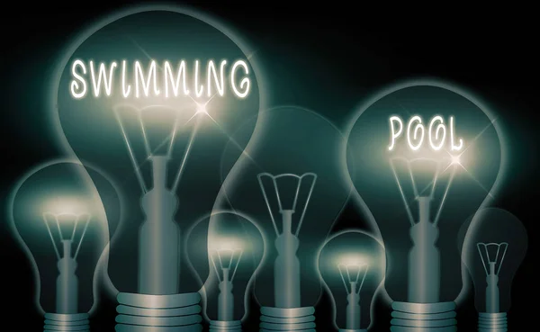 Handschrift tekst schrijven Zwembad. Concept betekent Structuur ontworpen om water vast te houden voor vrijetijdsbesteding. — Stockfoto